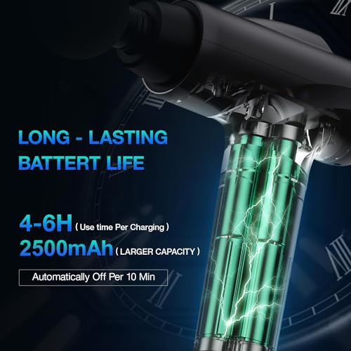 Massage Gun Deep Tissue, Handheld Electric Muscle Massager, High Intensity Percussion Massage Device for Pain Relief with 9 Attachments & 30 Speed(Grey)|B08TLWYKLS