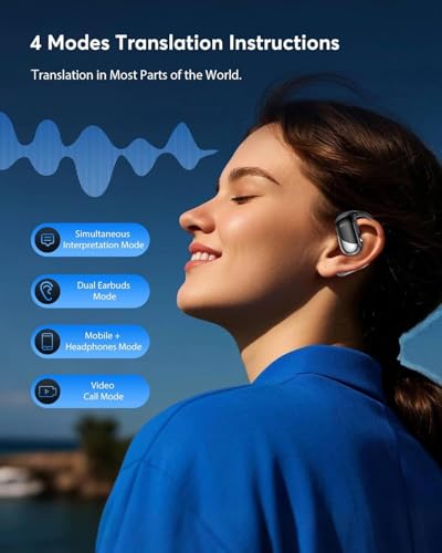 Translation Earbuds Real Time - AI 144 Language Translator Earbuds, Audifonos Traductores Inglés Español, 3-in-1 Translating Device, Translate Ear Buds for Travel Learning with Charging Cradle|B0FHHGDXPX