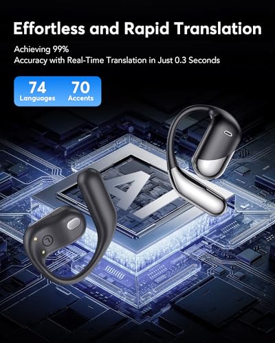 Translation Earbuds Real Time - AI 144 Language Translator Earbuds, Audifonos Traductores Inglés Español, 3-in-1 Translating Device, Translate Ear Buds for Travel Learning with Charging Cradle|B0FHHGDXPX