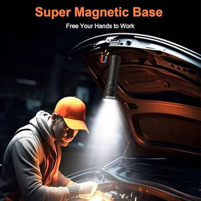 Tactical 1270High Lumens Flashlight with 6 Modes, Rechargeable Led Flashlight with Type-C Cable, IPX8 Waterproof EDC Flashlight for Camping Emergency Everyday Use|B0DBKVXD4Z